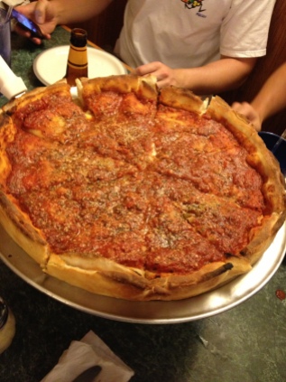 Chicago deep dish pizza.